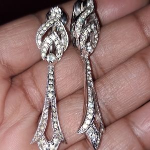 Polcini/Ledo Rhinstone/Diamante Clip Earrings